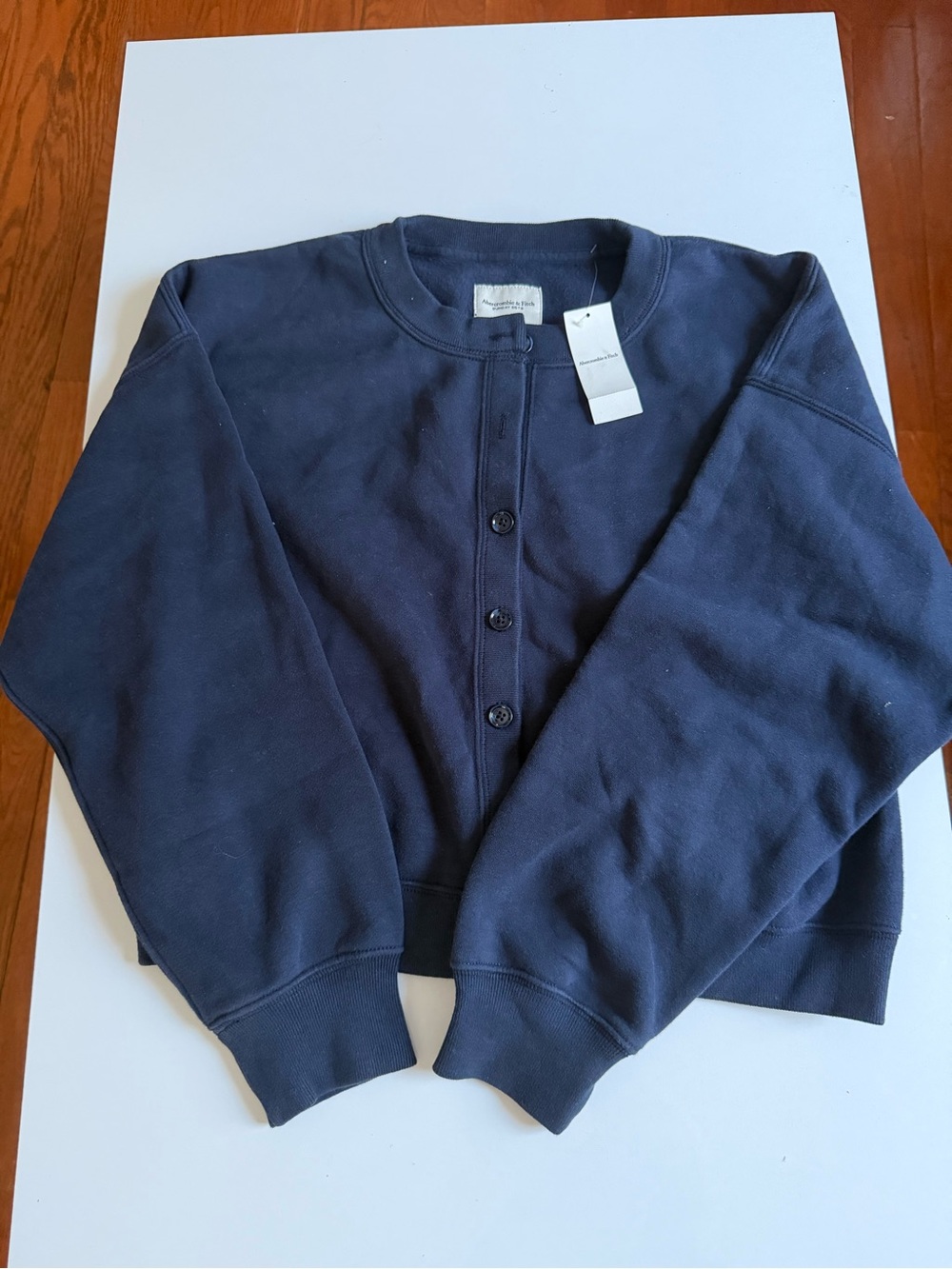 Abercrombie & Fitch Navy Button-Front Cardigan Sweater